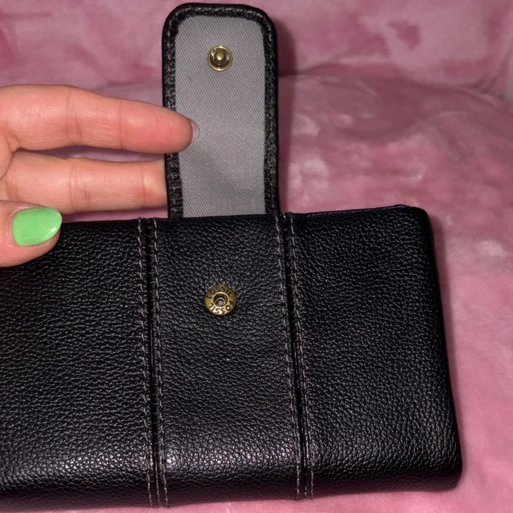 Fossil Multifunction Black Leather Wallet NWOT - Picture 5 of 9